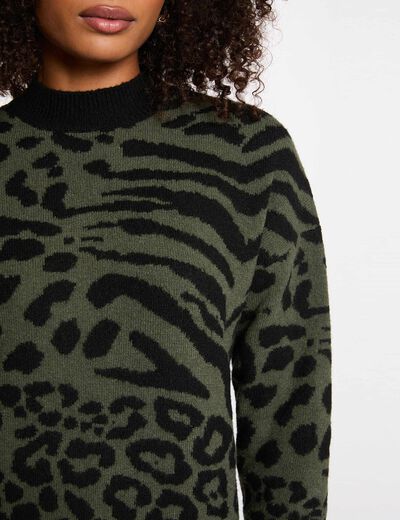 korte jacquardtrui brons vrouw Korte jacquardtrui brons vrouw