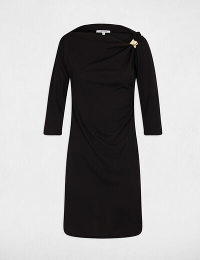 Robe courte encolure bateau noir femme