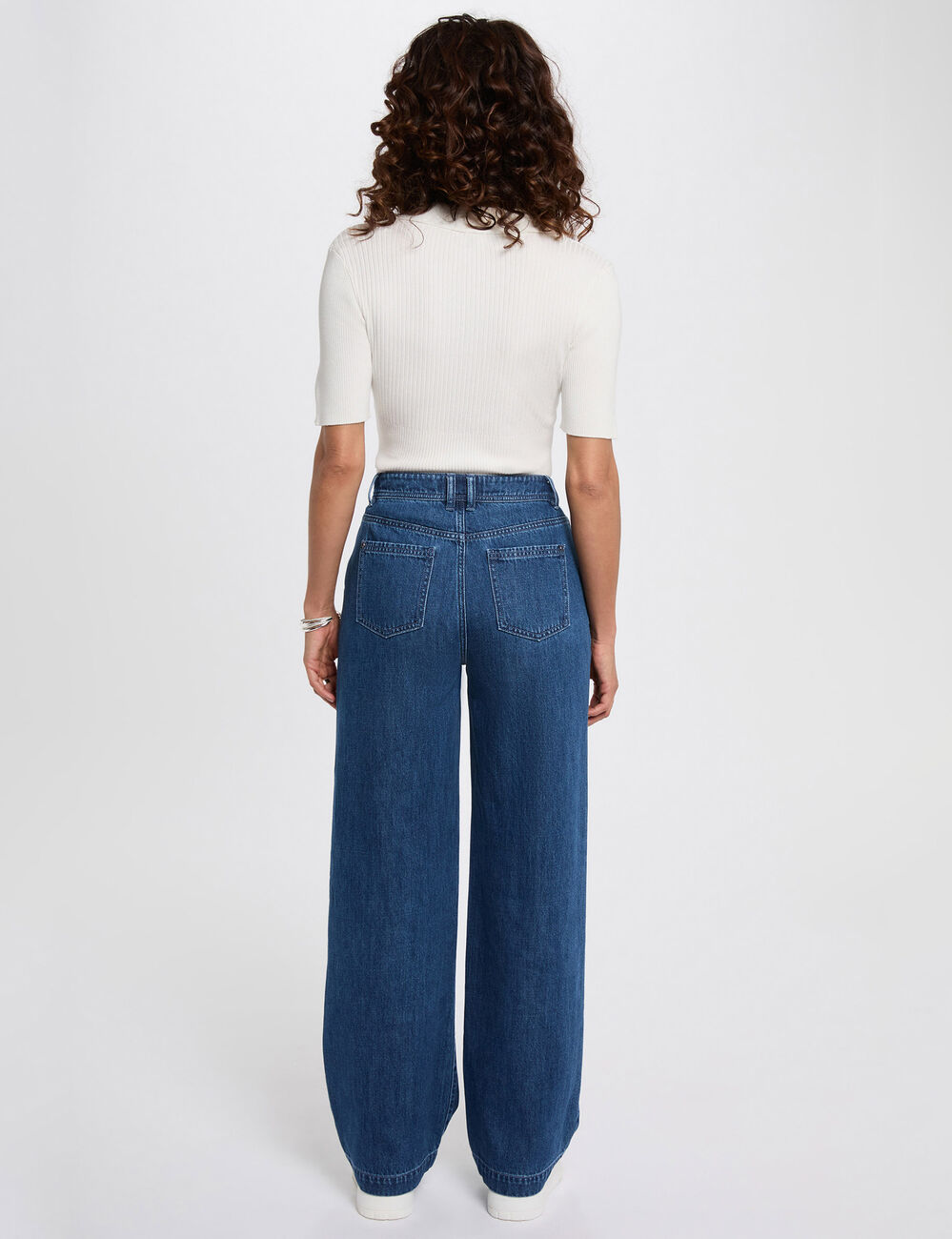 Pull col polo blanc femme