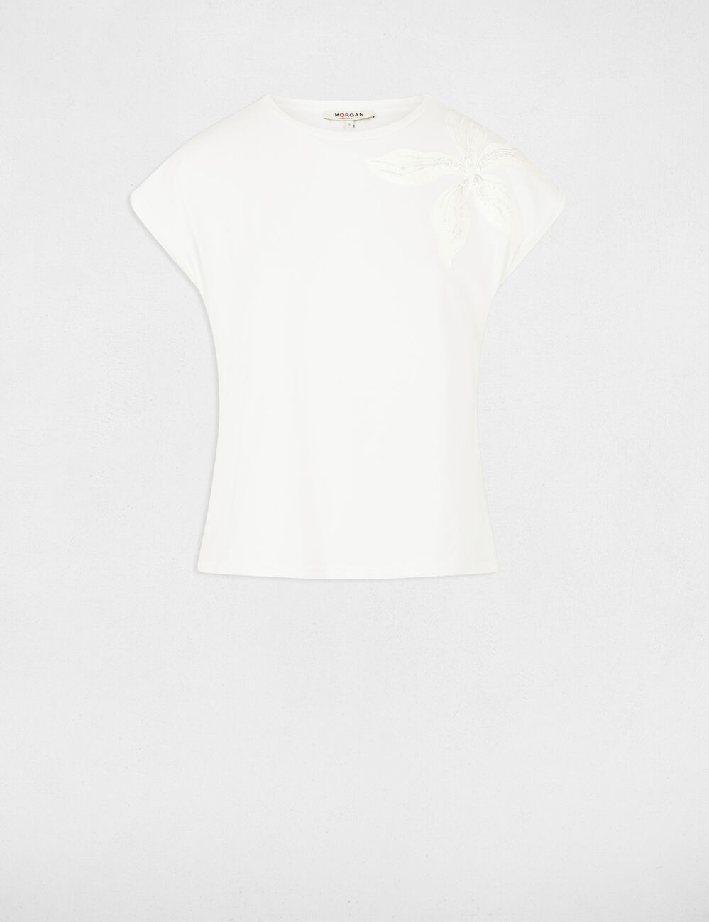 T-shirt met korte mouwen helder wit vrouw