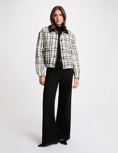 Oversized tweed jas meerkleurig vrouw