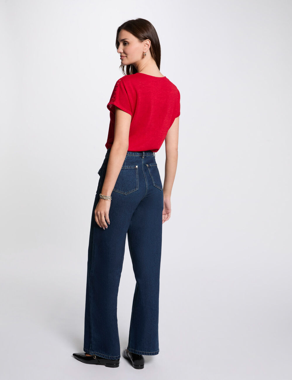 T-shirt met korte mouwen rood vrouw