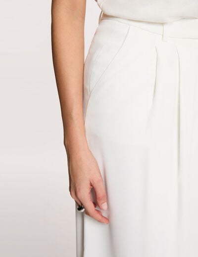 Pantalon large fluide blanc femme