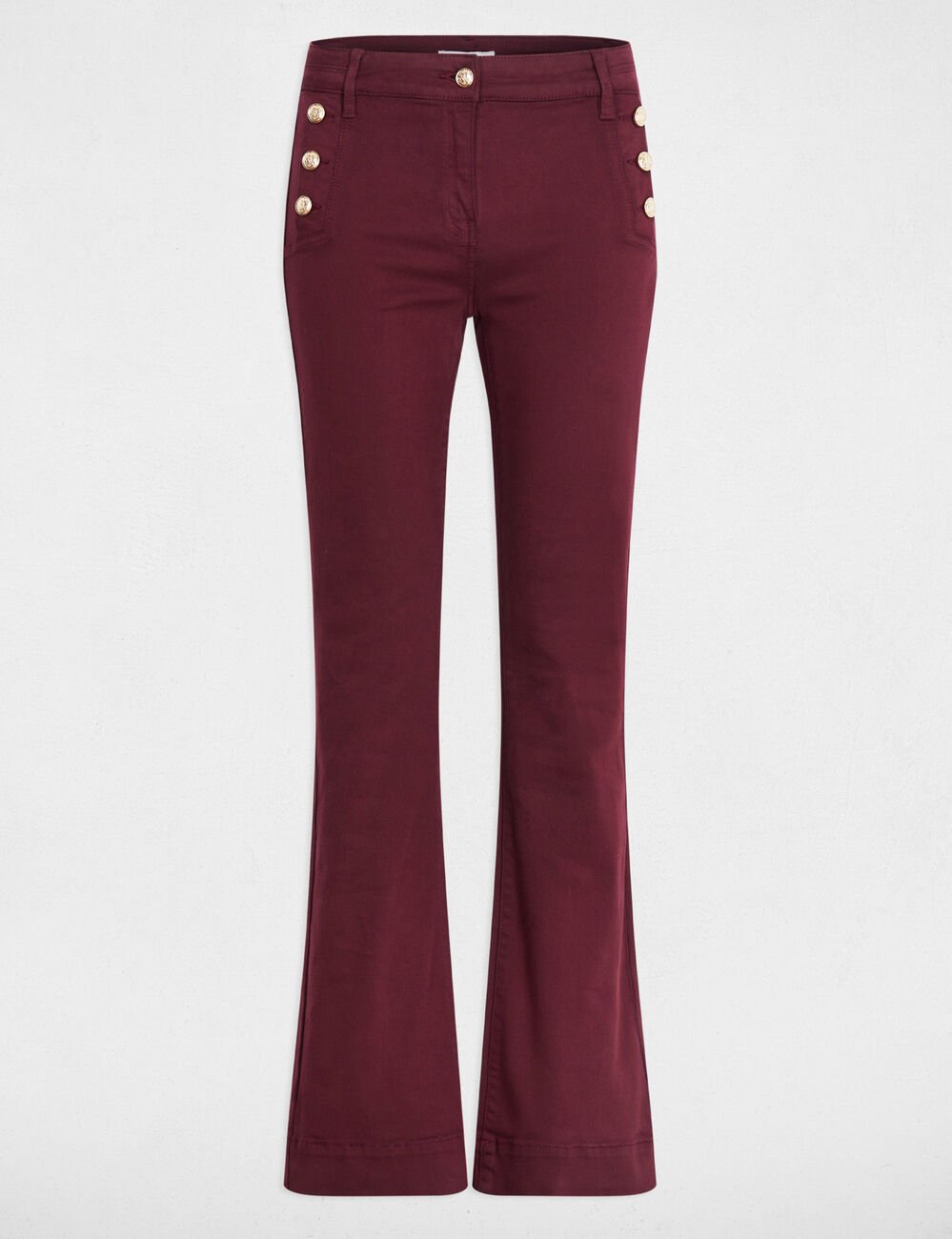 Pantalon bootcut prune femme