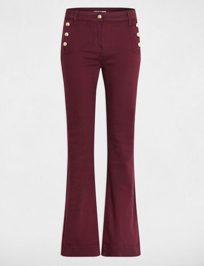Bootcut broek pruim vrouw