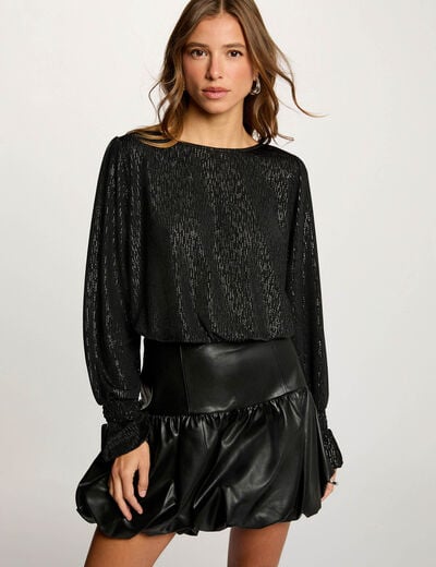 Jupe courte ajustée noir femme