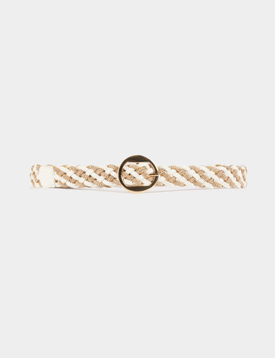 Gevlochten riem met strass helder wit vrouw