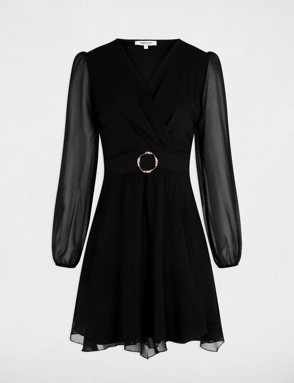 Robe courte cache coeur noir femme