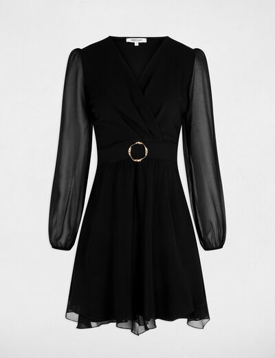 Robe courte cache coeur noir femme