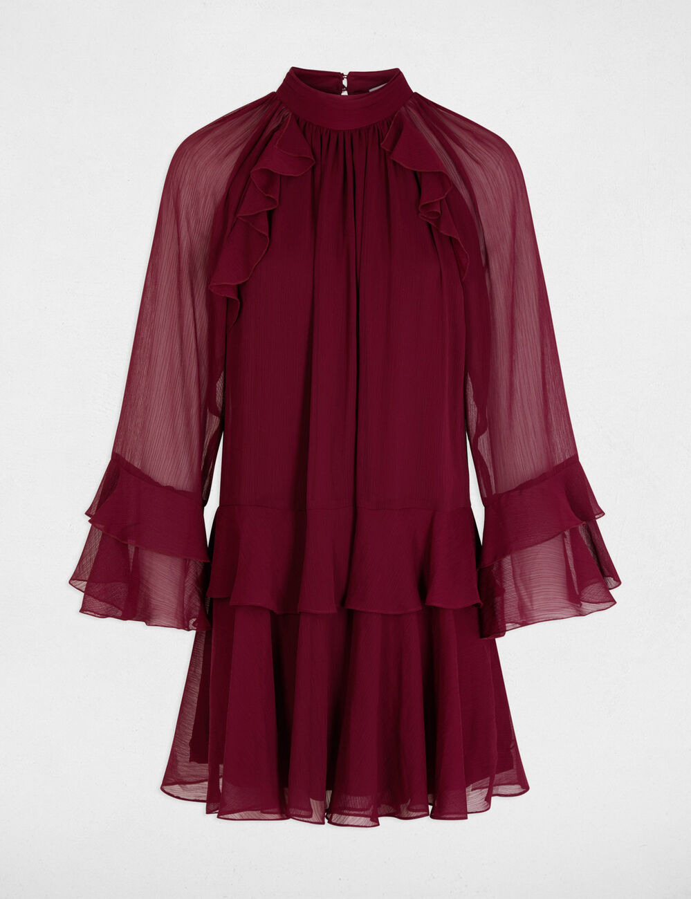Robe courte fluide prune femme