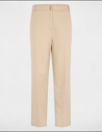 Pantalon droit marron clair femme