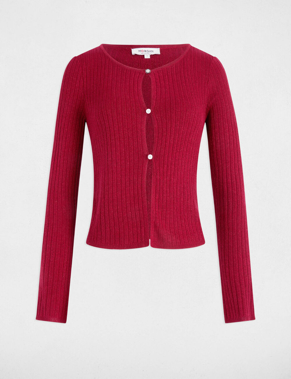 Vest met lange mouwen donker rood vrouw
