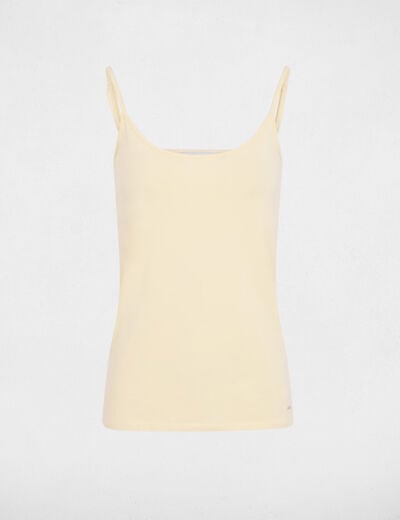 D&eacute;bardeur bretelles fines jaune pastel femme