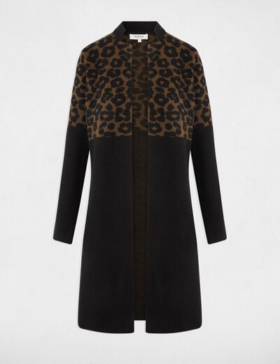 Jacquard gilet met luipaardprint meerkleurig vrouw