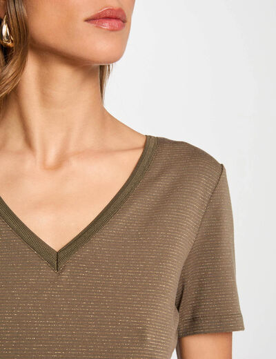 T-shirt met korte mouwen brons vrouw