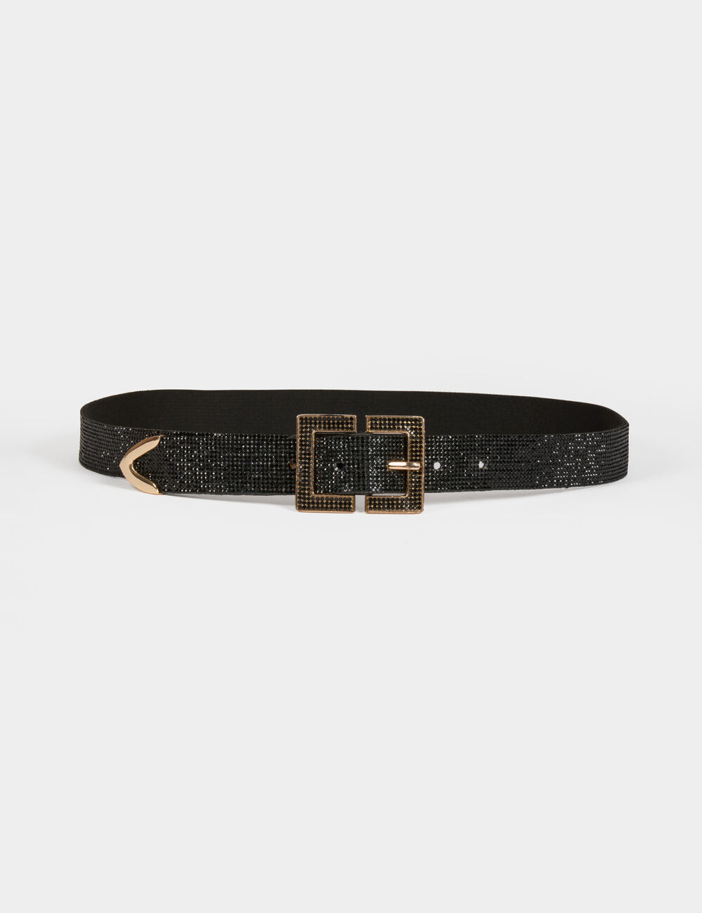 Ceinture avec strass noir femme