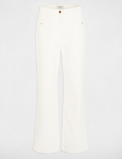 Jean large 7/8 blanc femme