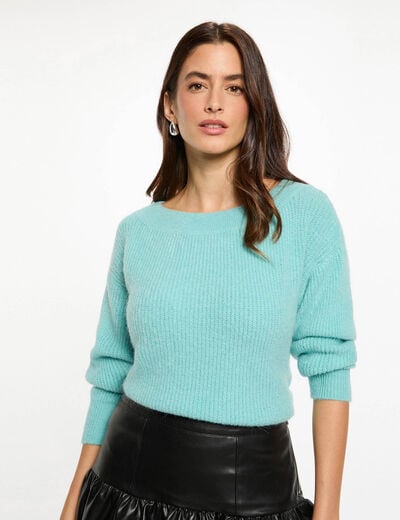 Ronde hals trui groen vrouw