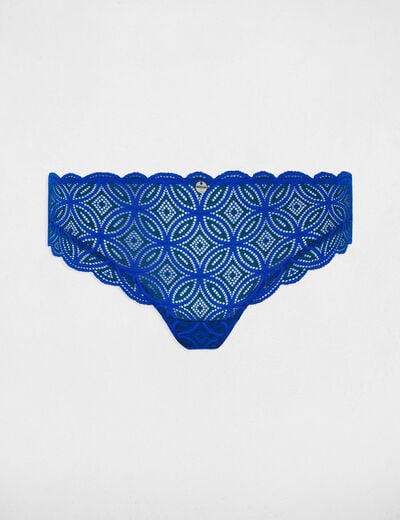 Culotte en dentelle bleu femme