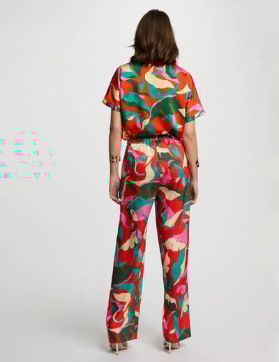 Chemise manches courtes multicolore femme