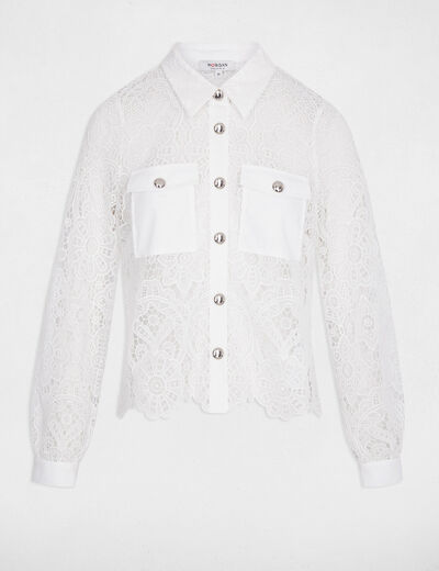 Chemise manches longues blanc femme