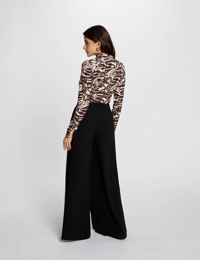 Getailleerd T-shirt met hoge hals meerkleurig vrouw