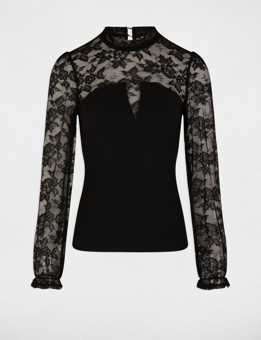 T-shirt met lange mouwen zwart vrouw