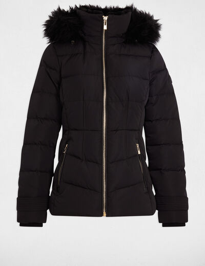 Doudoune courte ajustée noir femme