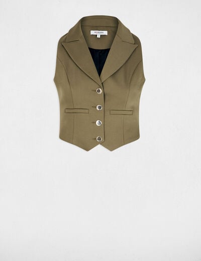 Getailleerd mouwloos vest brons vrouw