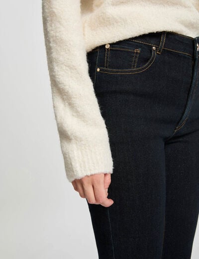 Bootcut jeans met hoge taille ruw denim vrouw