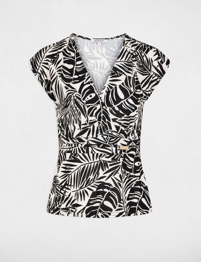 T-shirt ajust&eacute; d&eacute;collet&eacute; multicolore femme