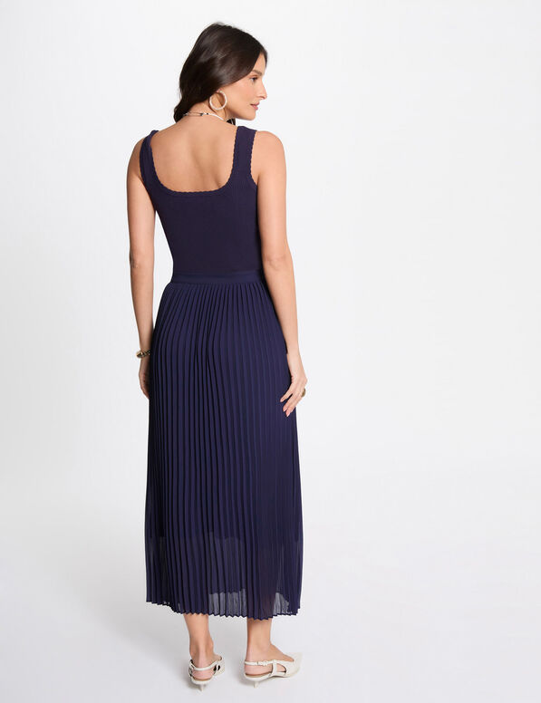 robe tricot longue cintree bleu marine femme Robe tricot longue cintrée bleu marine femme