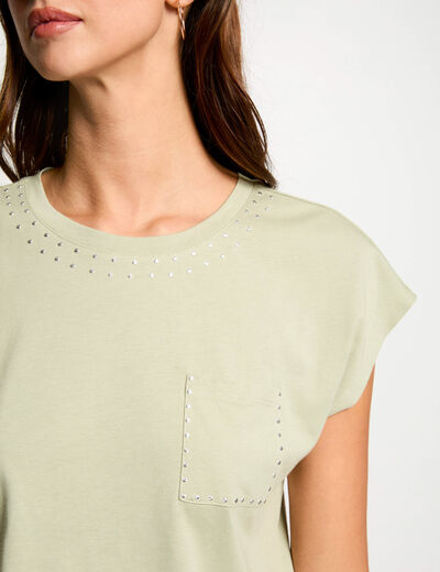 T-shirt manches courtes vert clair femme