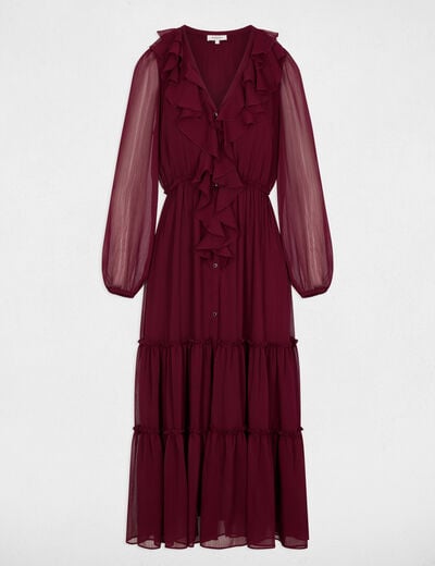 Lange, vloeiende jurk bordeaux vrouw