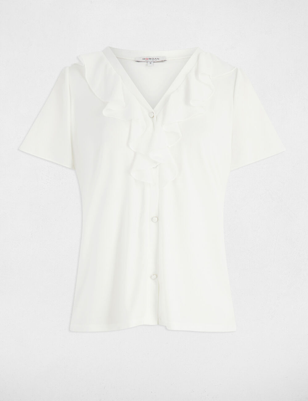 T-shirt met korte mouwen helder wit vrouw