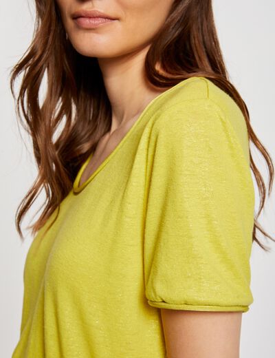 T-shirt korte mouwen medium geel vrouw