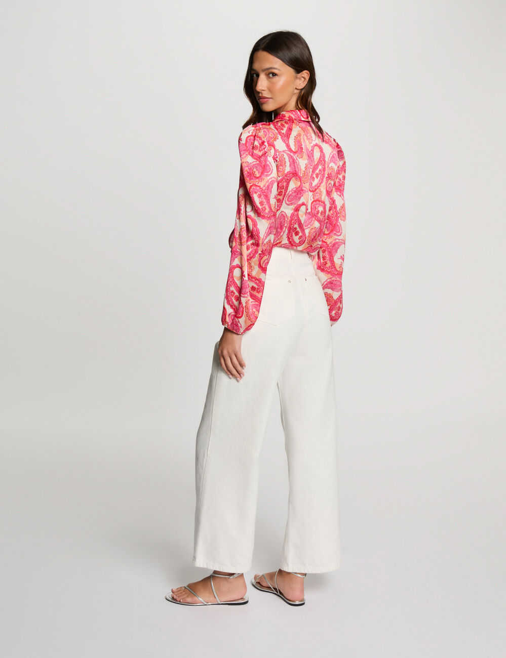 Blouse met lange mouwen meerkleurig vrouw