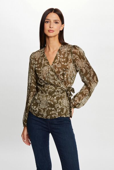 Paisley print blouse met lange mouwen meerkleurig vrouw
