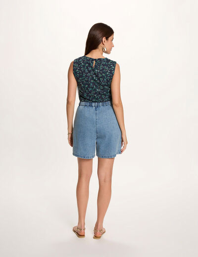 D&eacute;bardeur drap&eacute; sans manches multicolore femme