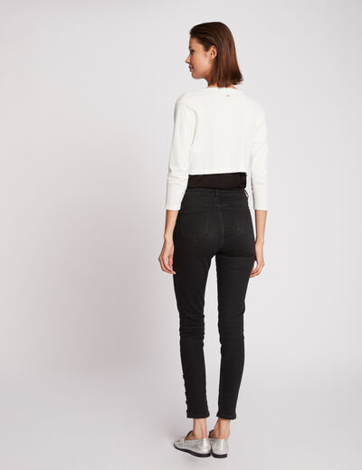 Gilet court manches 3/4 ecru femme