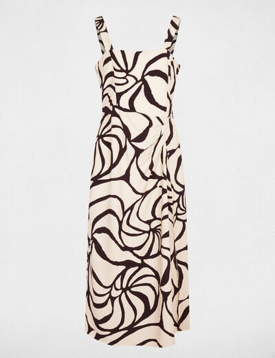 Robe longue pliss&eacute;e multicolore femme