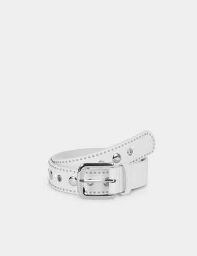 Studded riem helder wit vrouw