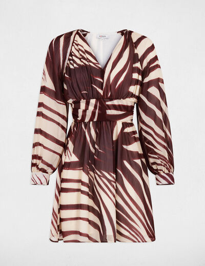Robe courte cache coeur multicolore femme