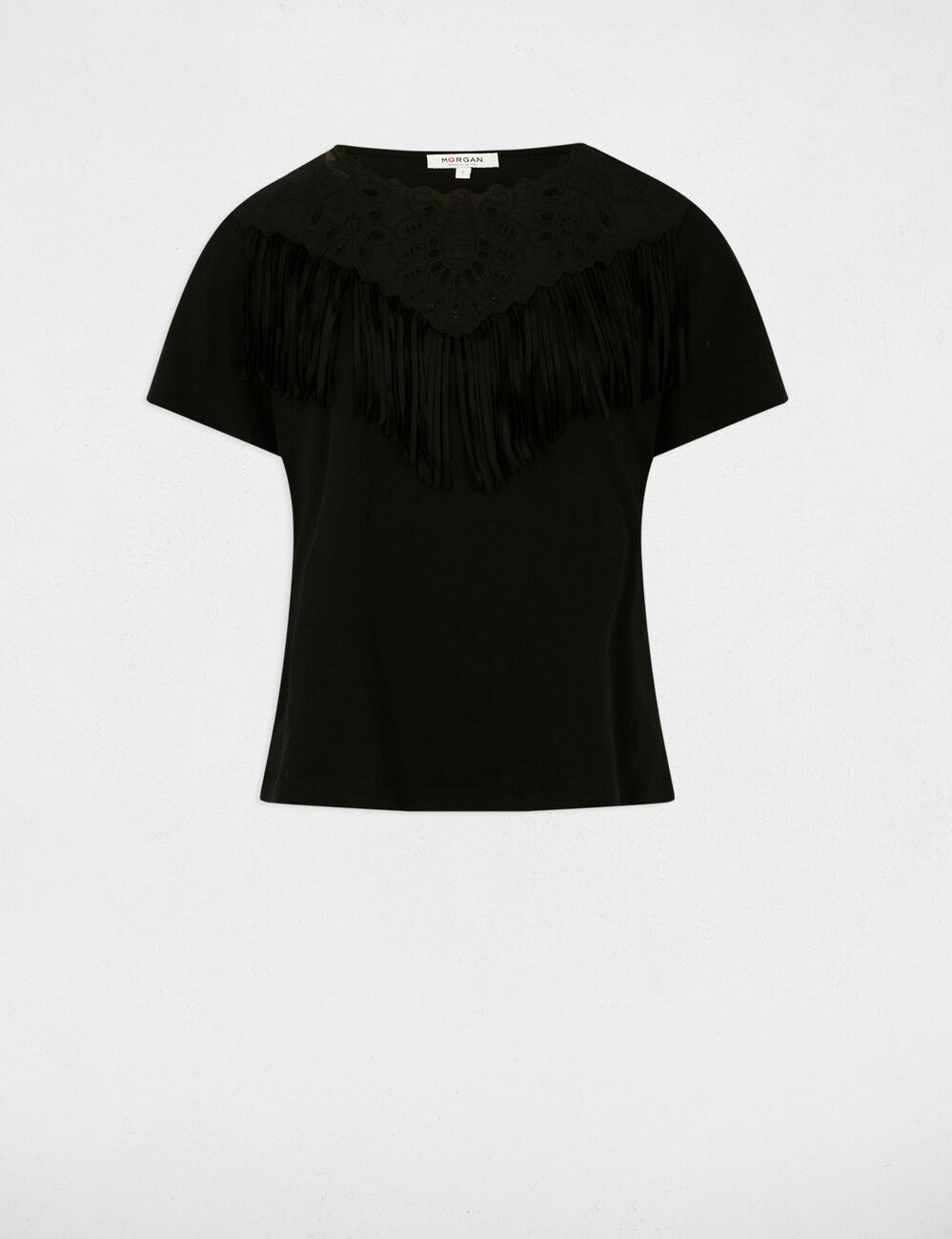 T-shirt met korte mouwen zwart vrouw