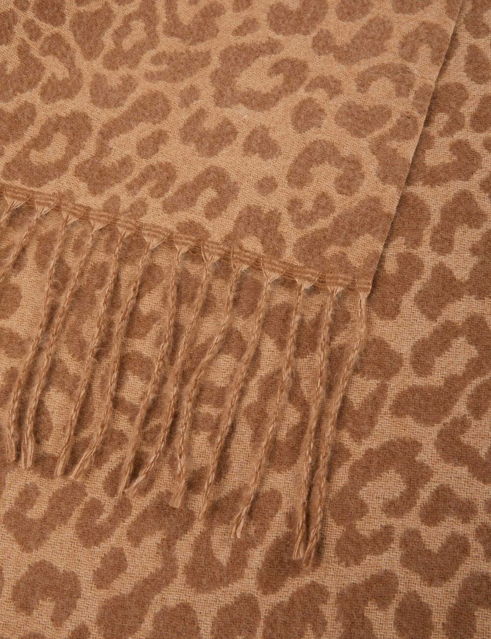 Sjaal met dierenprint beige vrouw
