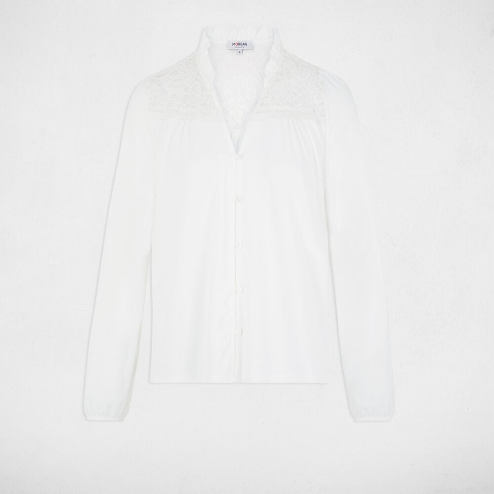 T-shirt manches longues ivoire femme