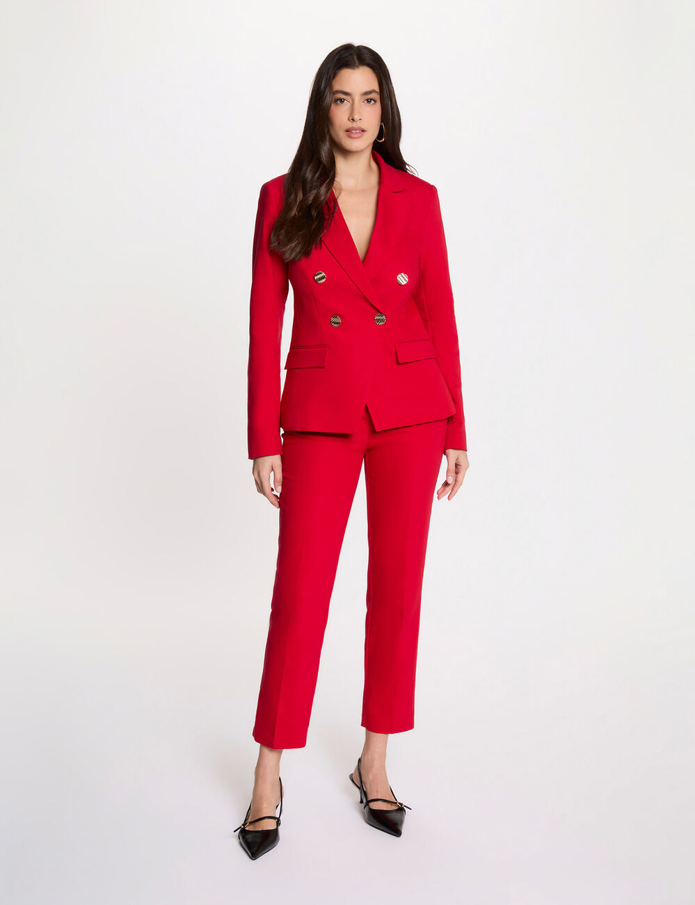 Blazer met dubbele knopenrij rood vrouw