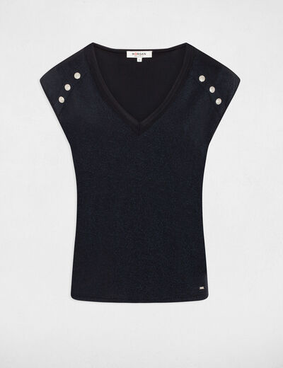 T-shirt met korte mouwen marineblauw vrouw