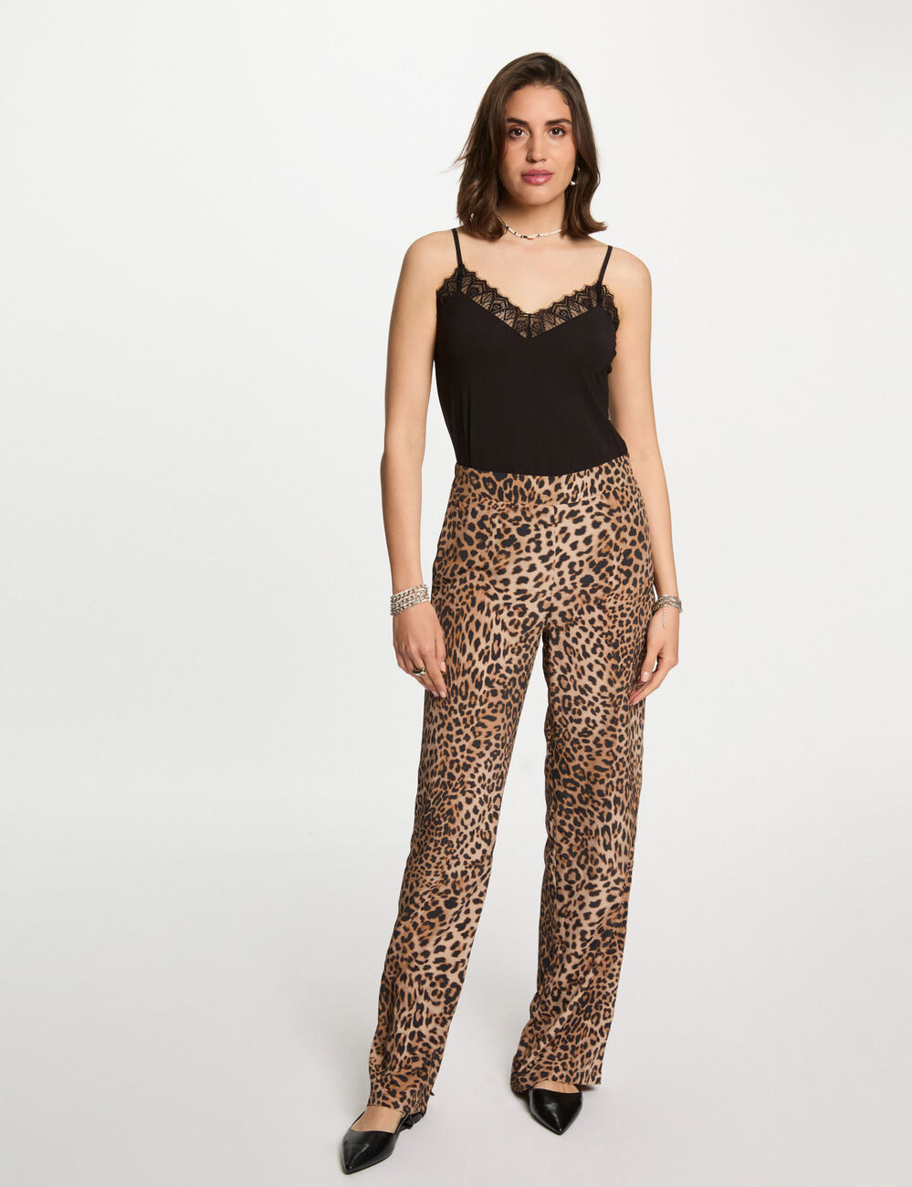 Tanktop met fijne bandjes zwart vrouw
