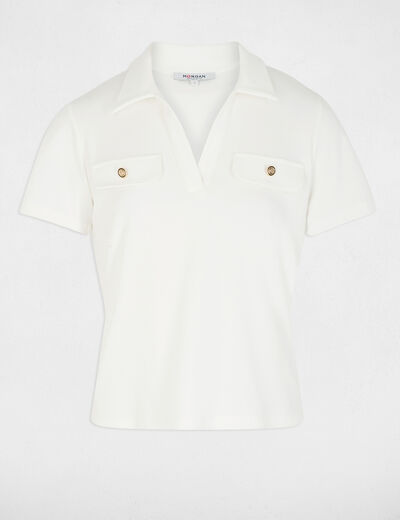 T-shirt manches courtes blanc femme